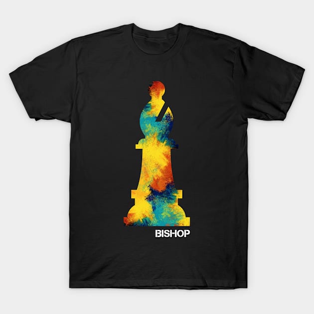 Bishop Chess Piece Color Splash T-Shirt by MilotheCorgi